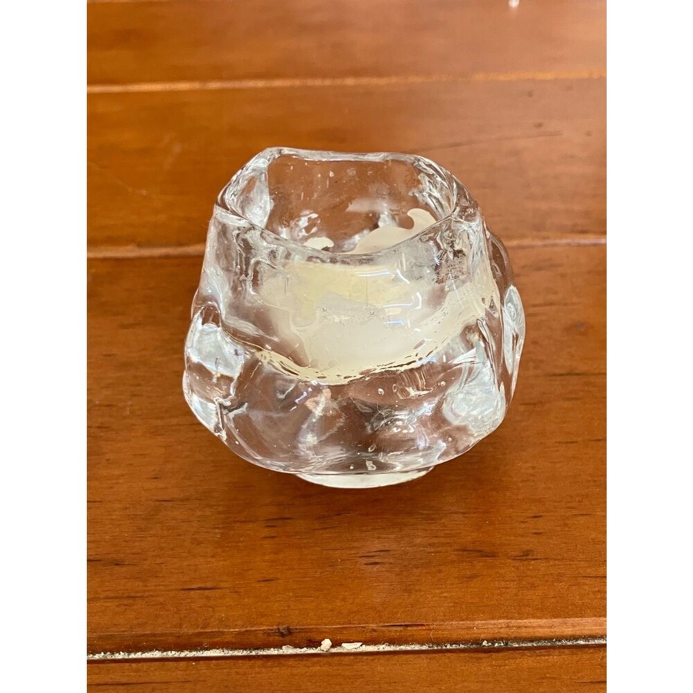 Kosta Boda Clear Glass Snowball Votive Candle Holder